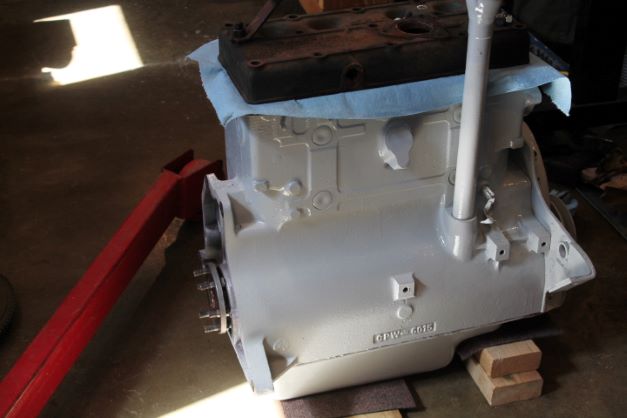 engine block ready for flywheel